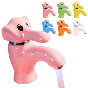 Elephant Ceramic Faucet for Kids Bathroom Basin Colorful Animal Tap by Aurum Bath
