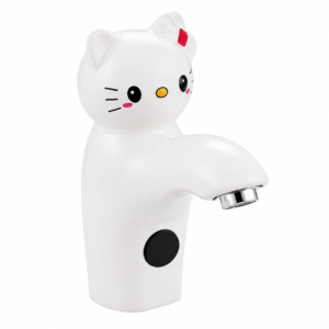 White Kids Cat Sensor Faucet – Automatic Ceramic Wash Basin Tap for Bathrooms