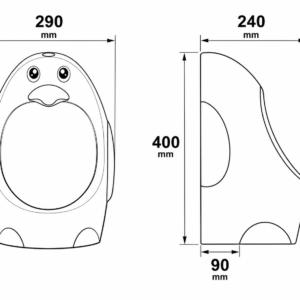 Duck Style Urinal Daimention